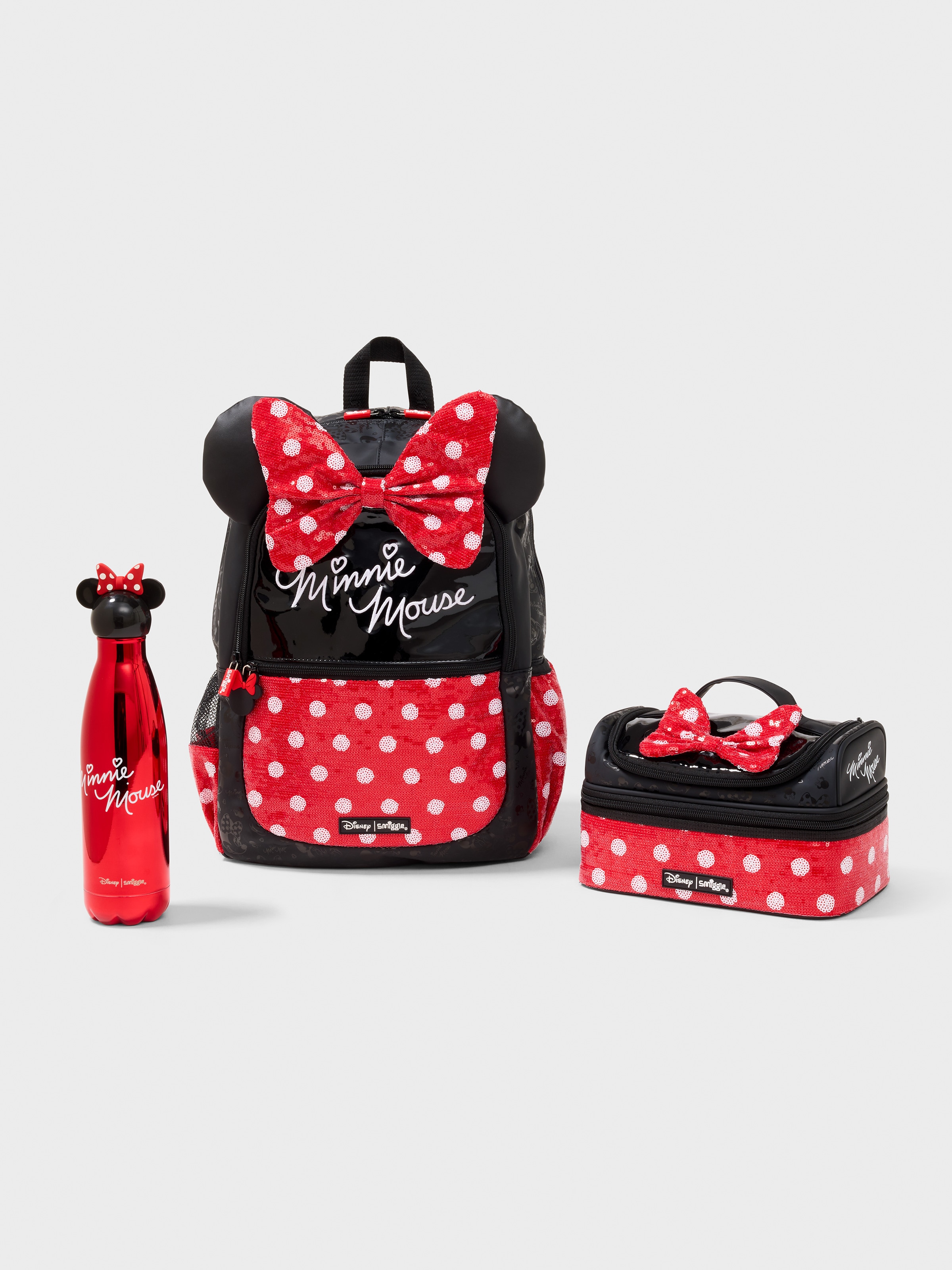 Disney Minnie Mouse Dual Compartment w/Ears & Bow Insulated Lunch Tote Red